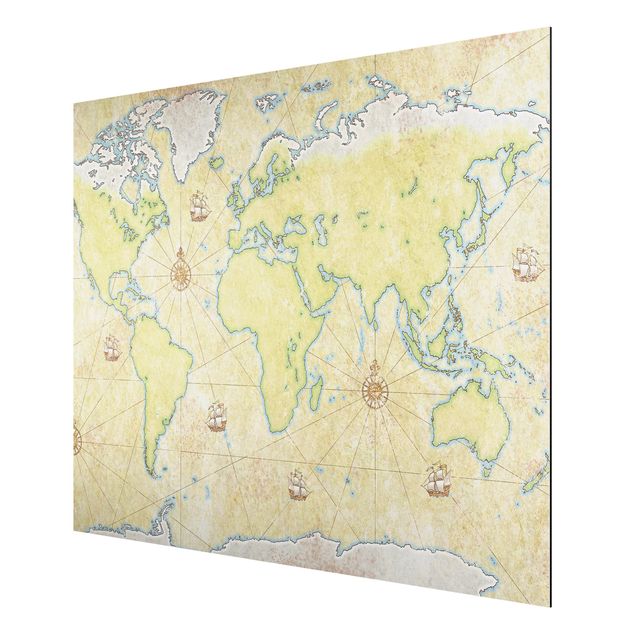 Aluminium Dibond schilderijen World Map