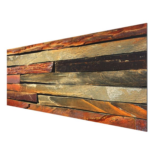 Aluminium Dibond schilderijen Stack of Planks