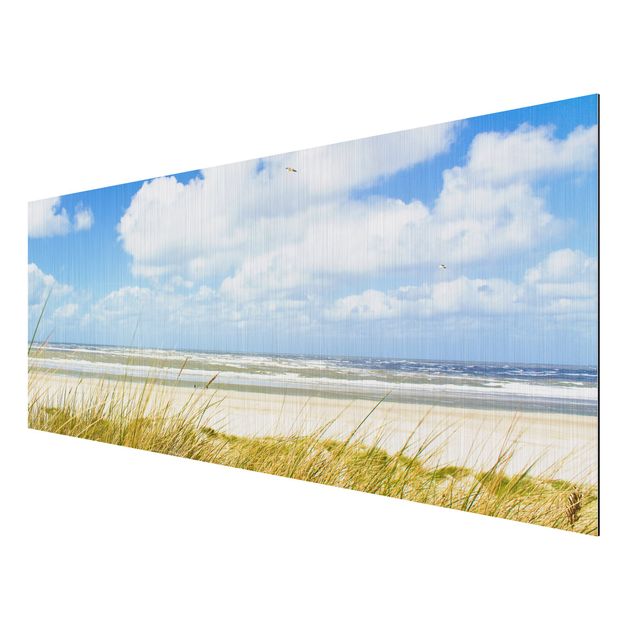Aluminium Dibond schilderijen On the North Sea coast panorama