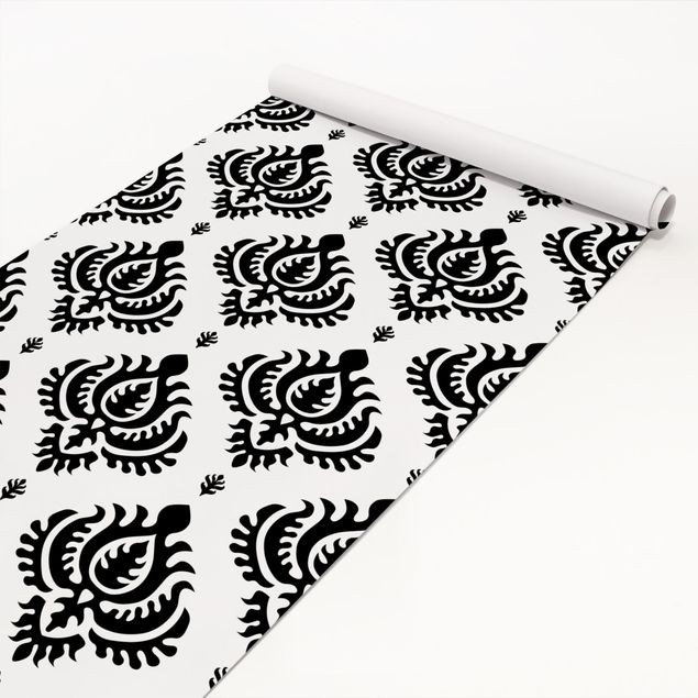 Meubelfolien Neo Baroque Black And White Damask Pattern