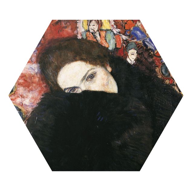 Hexagons Forex schilderijen Gustav Klimt - Lady With A Muff