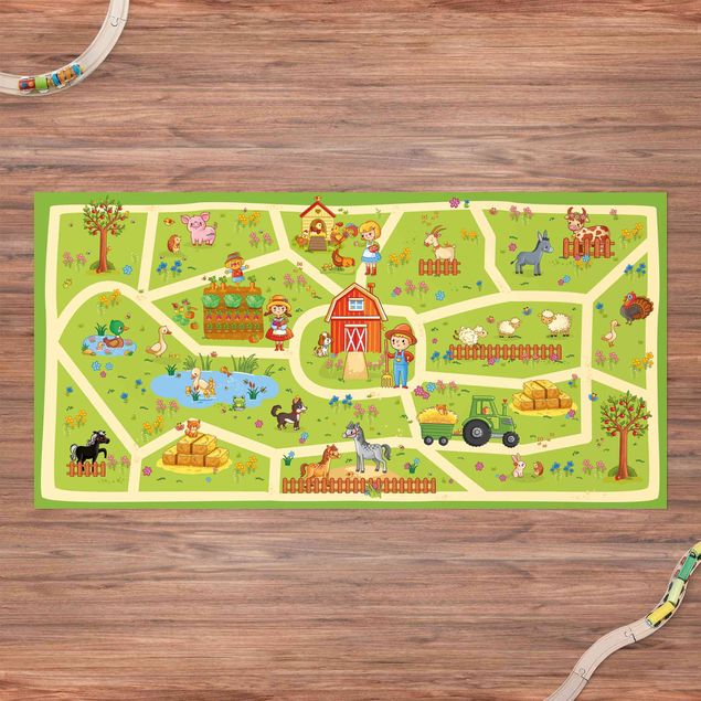 Loper tapijt Playoom Mat Farm - Let´s Go Around