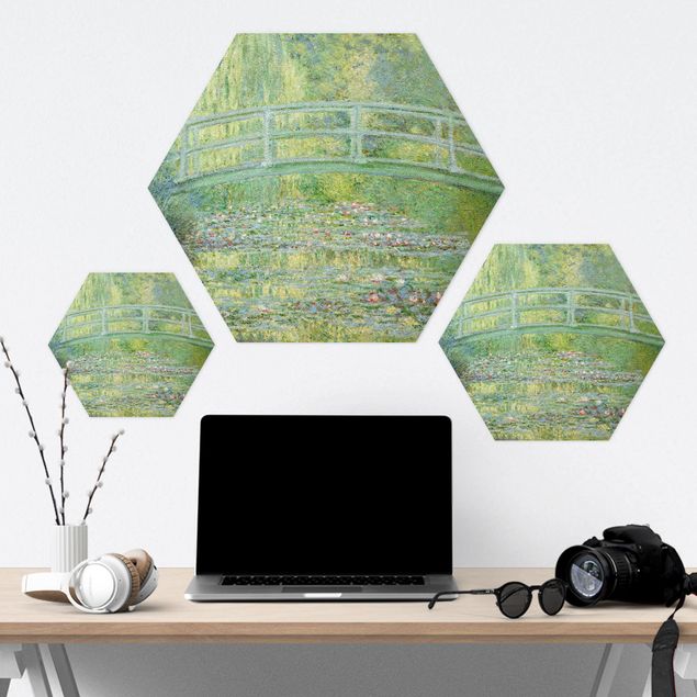 Hexagons Forex schilderijen Claude Monet - Japanese Bridge