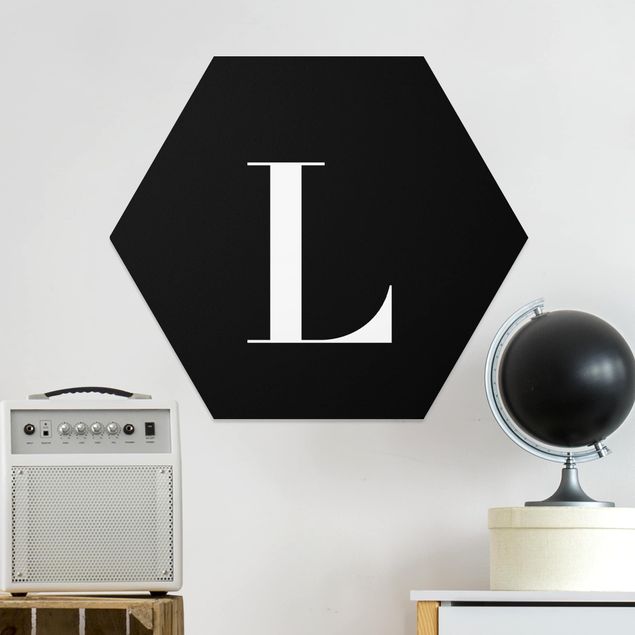Hexagons Forex schilderijen Letter Serif Black L