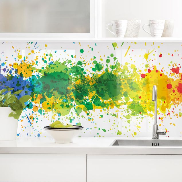 Achterwand voor keuken patroon Rainbow Splatter II