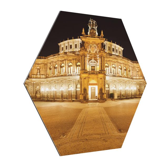 Hexagons Aluminium Dibond schilderijen Dresden Opera House