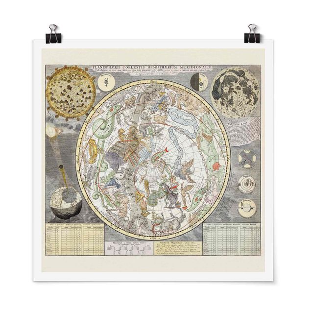 Posters Vintage Ancient Star Map