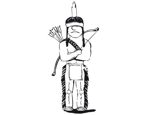 Muurstickers No.445 American Indian man