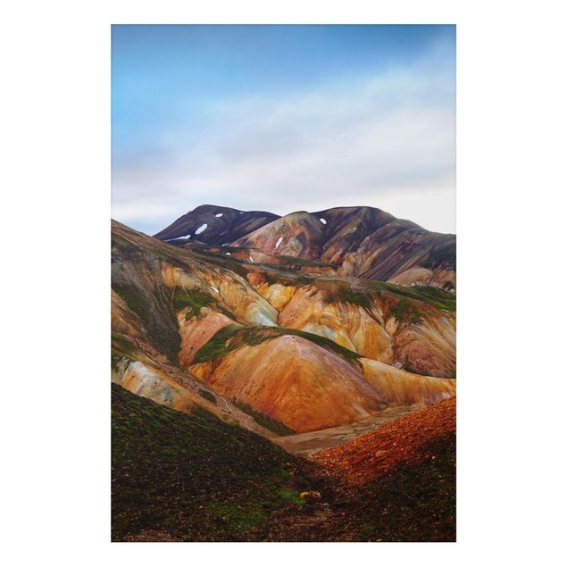 Aluminium Dibond schilderijen Colourful Mountains In Iceland