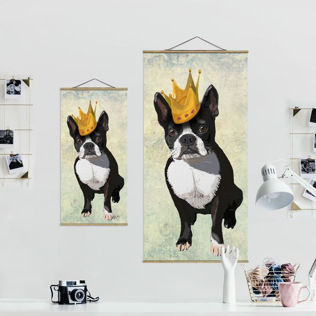 Stoffen schilderij met posterlijst Animal Portrait - Terrier King