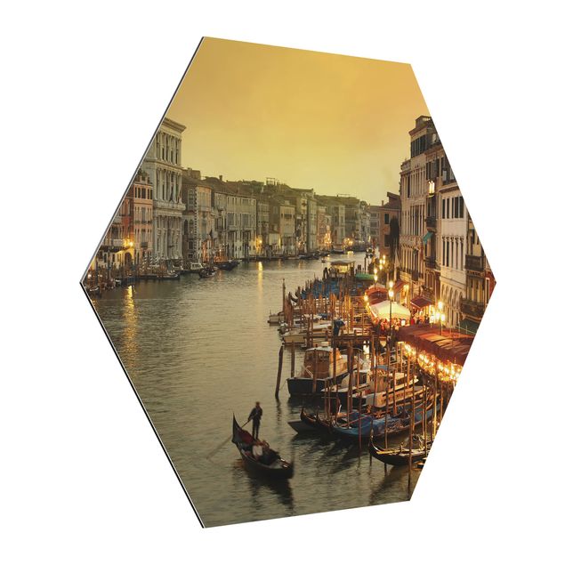 Hexagons Aluminium Dibond schilderijen Grand Canal Of Venice
