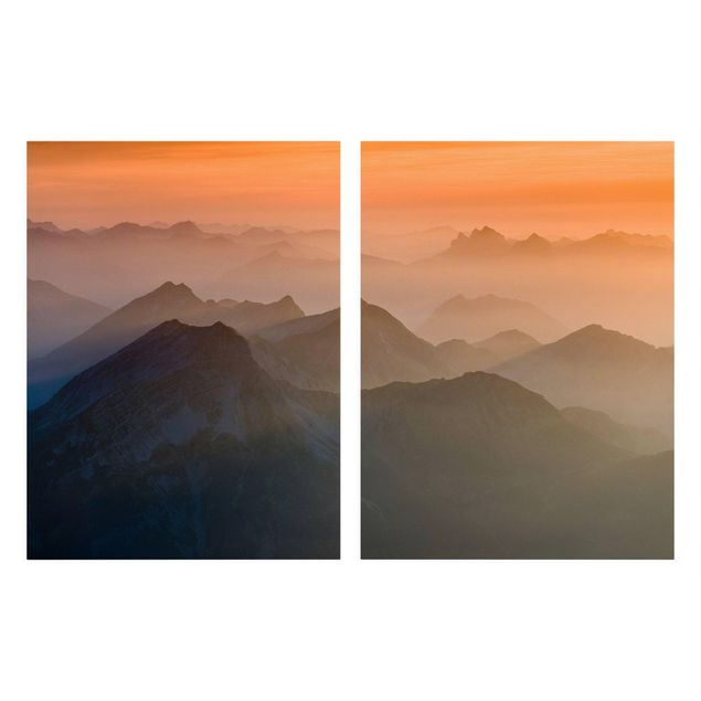 Canvas schilderijen - 2-delig  View From The Zugspitze Mountain