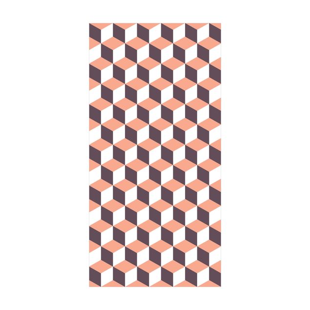 Vloerkleed oranje Geometrical Tile Mix Cubes Orange
