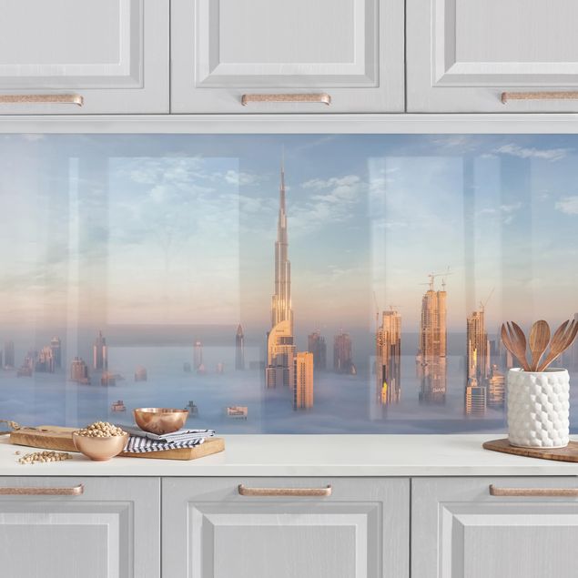 Achterwand voor keuken steden en skylines Dubai Above The Clouds