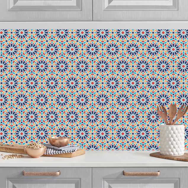 Achterwand voor keuken patroon Oriental Patterns With Colourful Stars