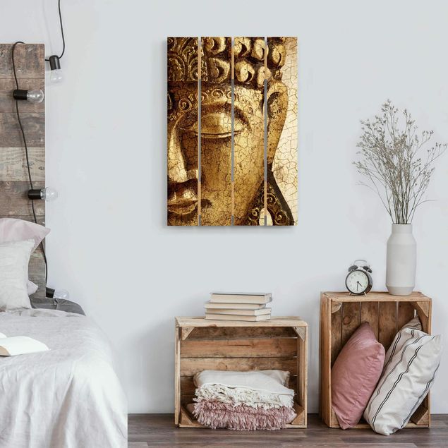 Houten schilderijen op plank Vintage Buddha