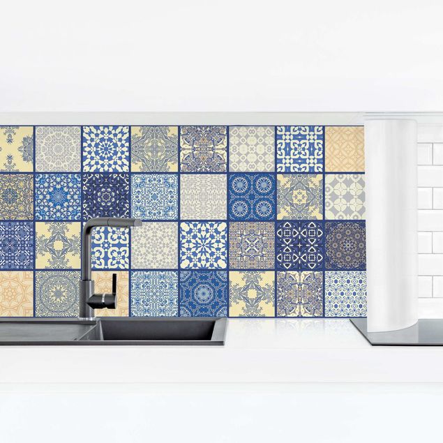 Achterwand voor keuken Sunny Mediterranian Tiles With Blue Joints