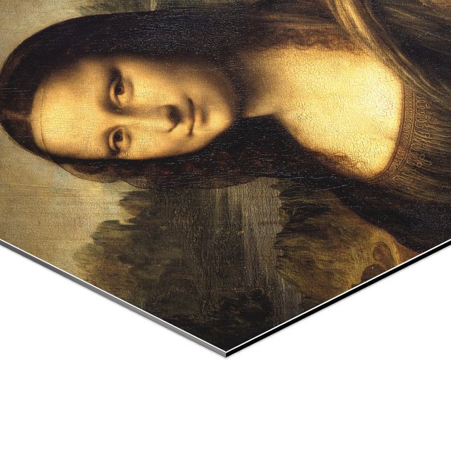 Hexagons Aluminium Dibond schilderijen Leonardo da Vinci - Mona Lisa