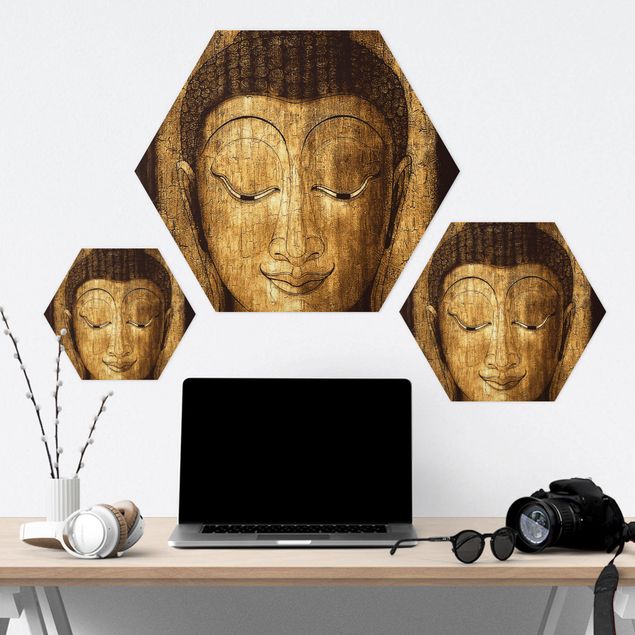 Hexagons Forex schilderijen Smiling Buddha