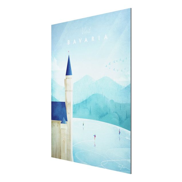 Aluminium Dibond schilderijen Travel Poster - Bavaria