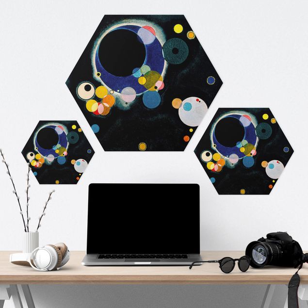 Hexagons Forex schilderijen Wassily Kandinsky - Sketch Circles