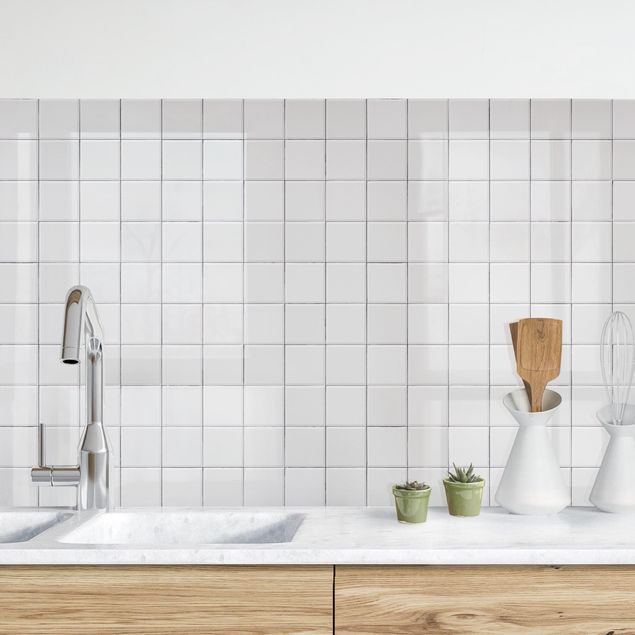 Achterwand voor keuken tegelmotief Mosaic Tiles - Light Grey Shabby