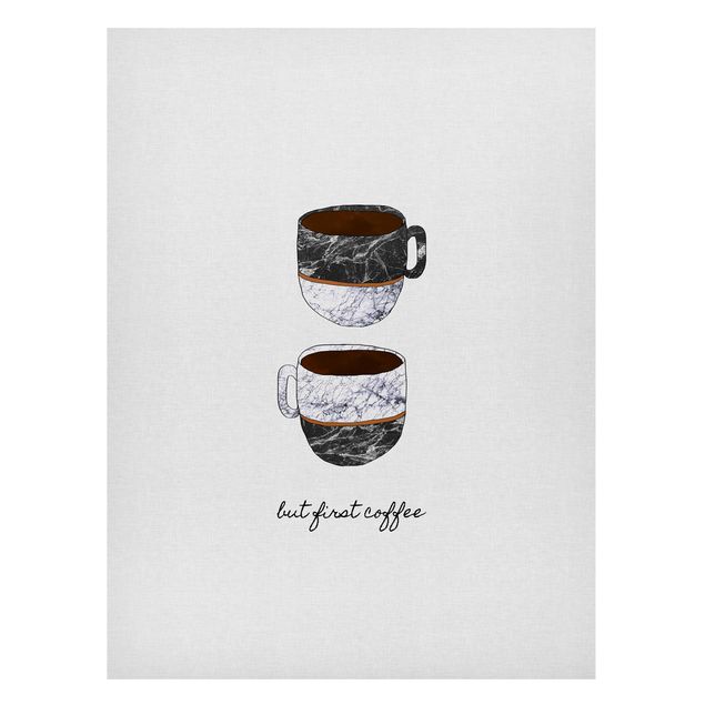 Magneetborden Coffee Mugs Quote But first Coffee