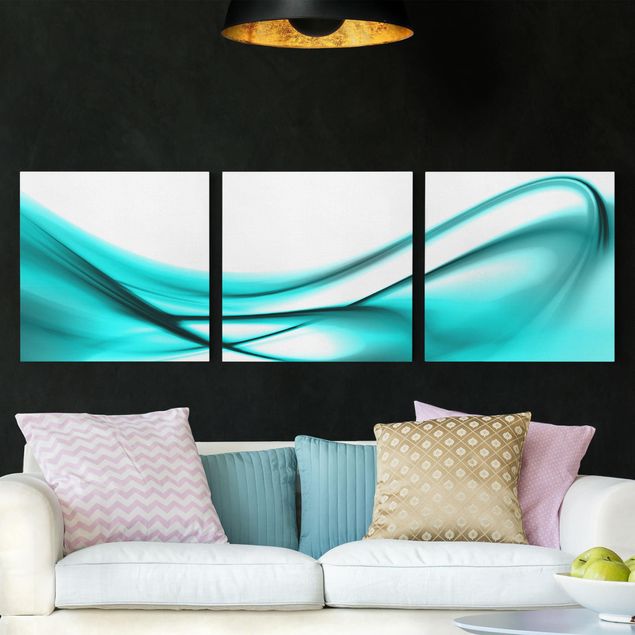 Canvas schilderijen - 3-delig Turquoise Design