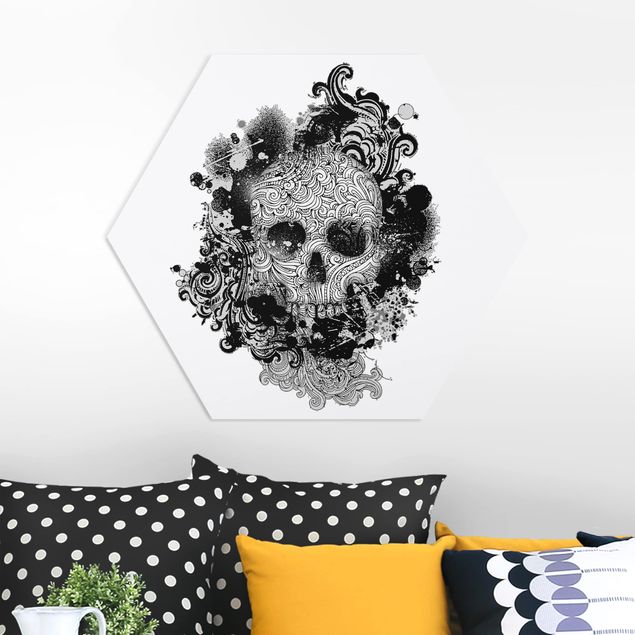 Hexagons Forex schilderijen Skull