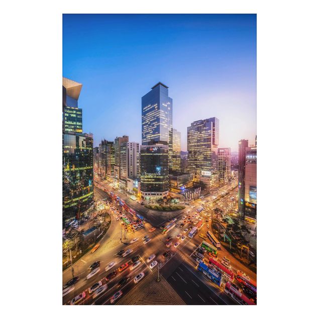 Aluminium Dibond schilderijen City Lights Of Gangnam District