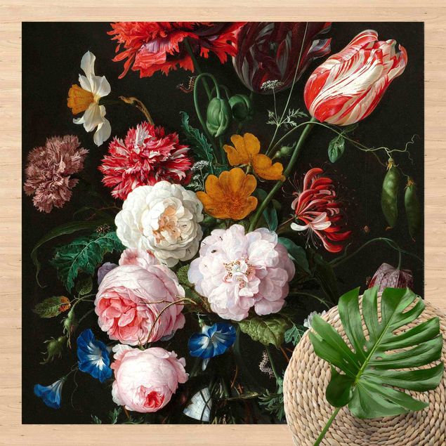 tapijt modern Jan Davidsz De Heem - Still Life With Flowers In A Glass Vase