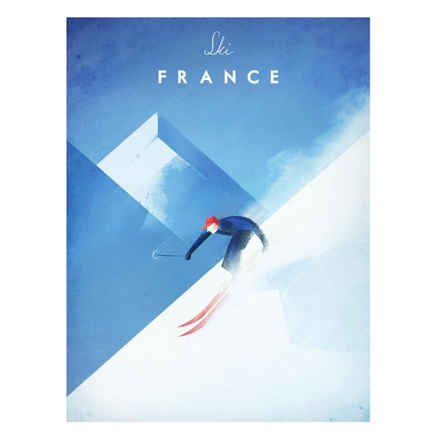Magneetborden Travel Poster - Ski In France