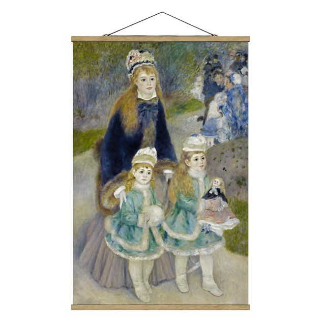 Stoffen schilderij met posterlijst Auguste Renoir - Mother and Children (The Walk)