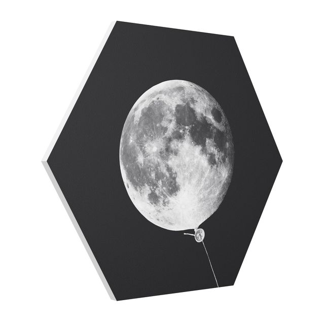 Hexagons Forex schilderijen Balloon With Moon