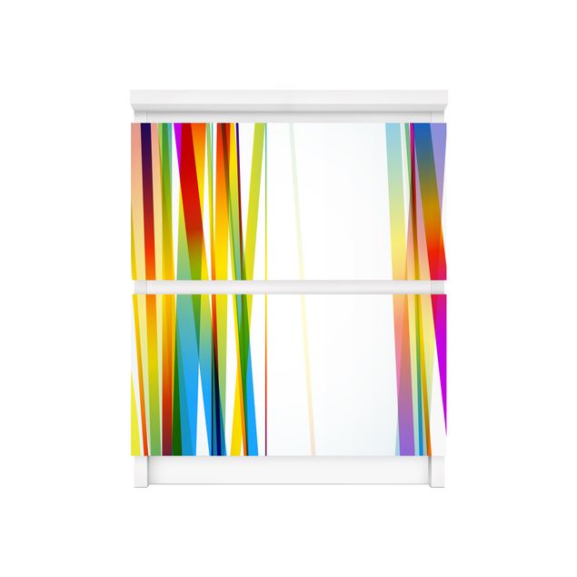 Meubelfolie IKEA Malm Ladekast Rainbow Stripes