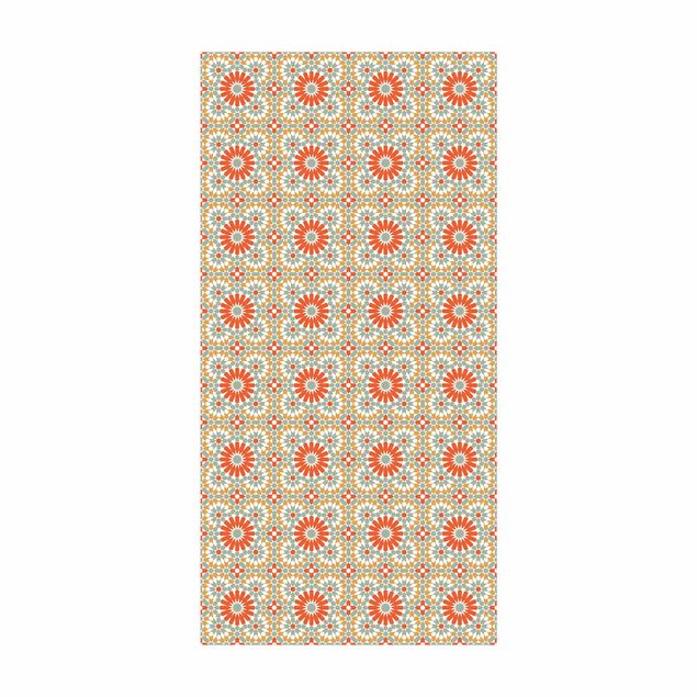 Vloerkleed oranje Oriental Patterns With Colourful Tiles