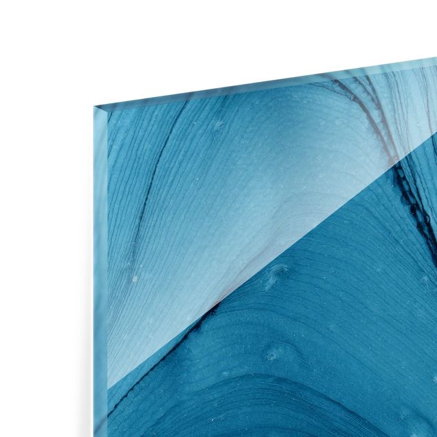 Spritzschutz Glas - Meliertes Blau - Quadrat 1:1