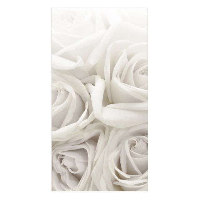 Duschrückwand - Weiße Rosen