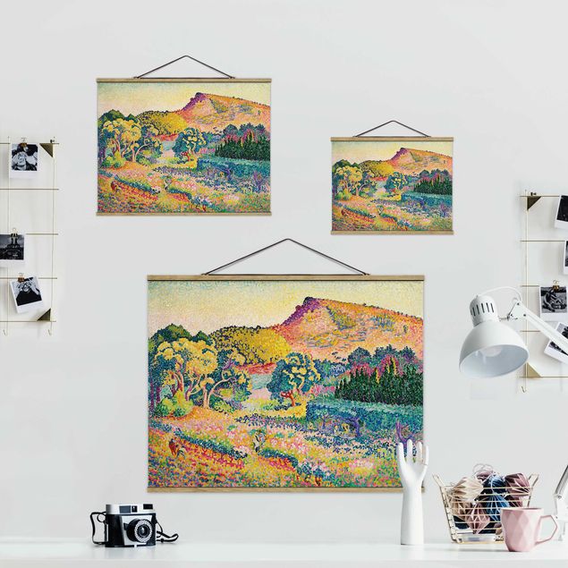 Stoffen schilderij met posterlijst Henri Edmond Cross - Landscape With Le Cap Nègre