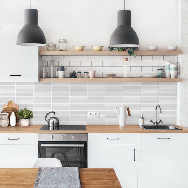 Achterwand voor keuken eenkleurig Metro Tiles - Light grey