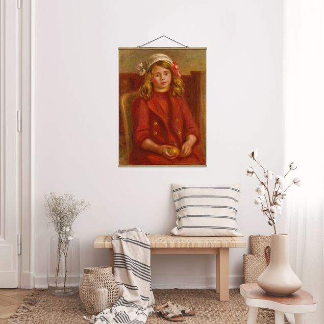 Stoffen schilderij met posterlijst Auguste Renoir - Young Girl with an Orange
