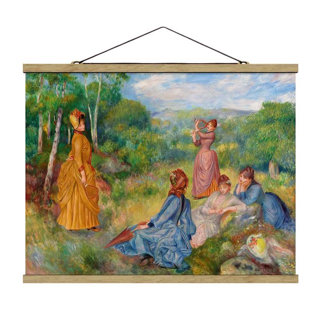 Stoffen schilderij met posterlijst Auguste Renoir - Young Ladies Playing Badminton