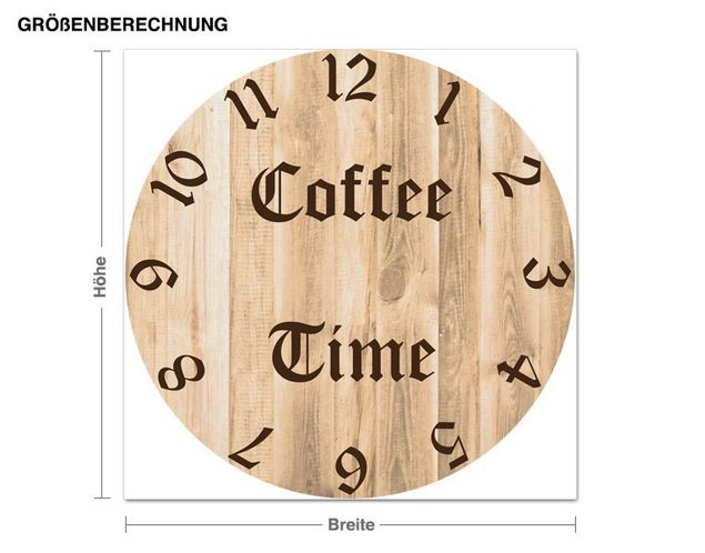 Muurstickers spreuken en quotes Coffee Time Clock