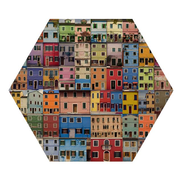 Hexagons houten schilderijen Venetian Homes