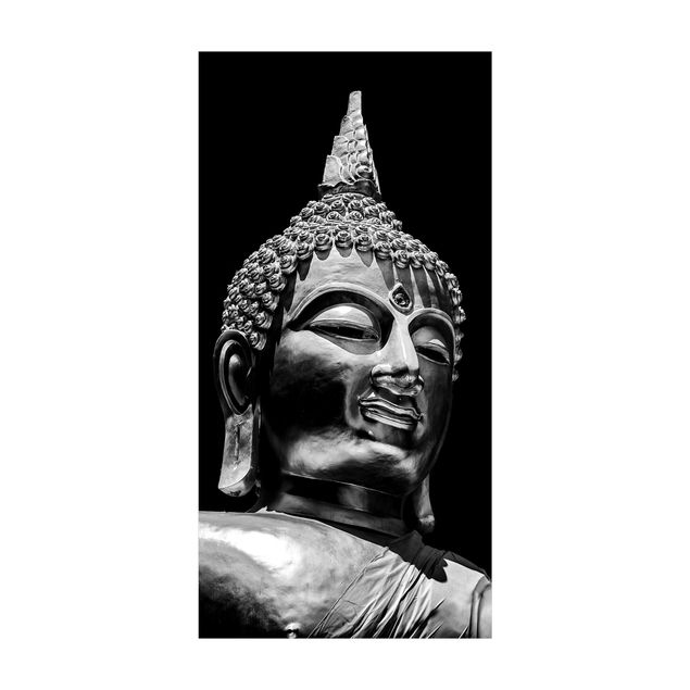 zwart wit kleed Buddha Statue Face