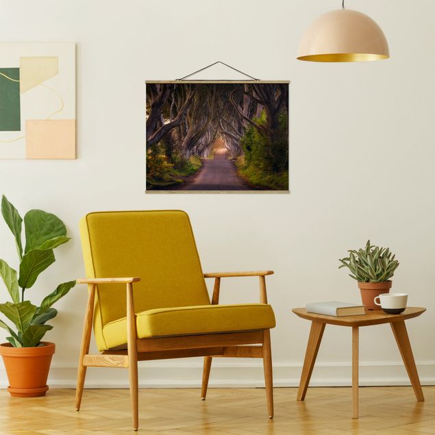 Stoffen schilderij met posterlijst Tunnel Of Trees
