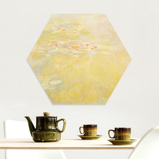 Hexagons Aluminium Dibond schilderijen Claude Monet - The Water Lily Pond