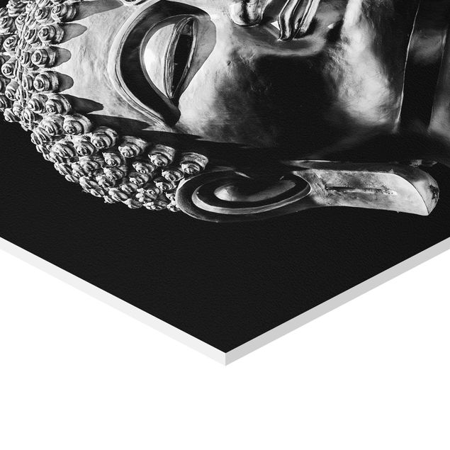Hexagons Forex schilderijen Buddha Statue Face