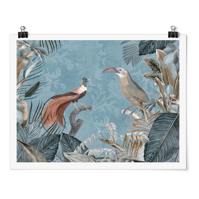 Posters Vintage Collage - Birds Of Paradise