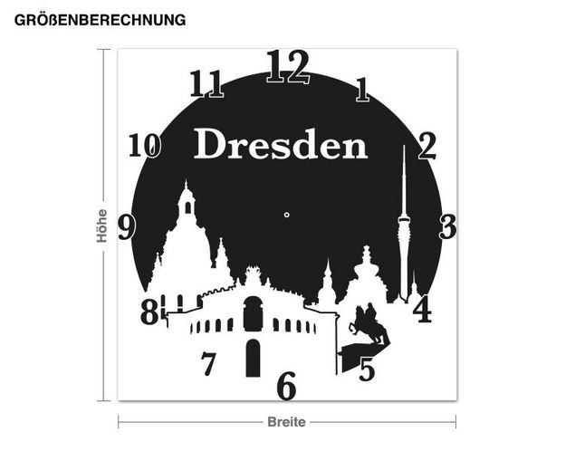 Muurstickers Dresden clock